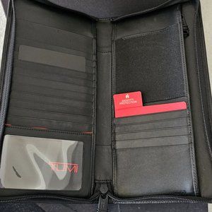 TUMI Alpha Zip Travelers Case Black Large Tavel Wallet